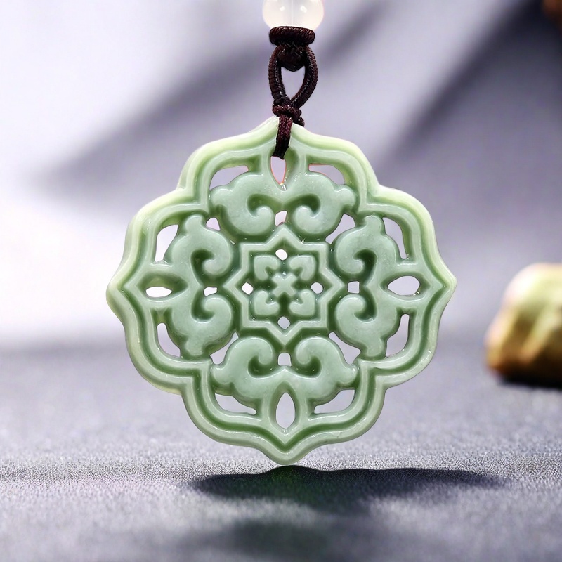 Women'S Accessories Designer - Naturalny prawdziwy jadeitowy naszyjnik z kwiatem