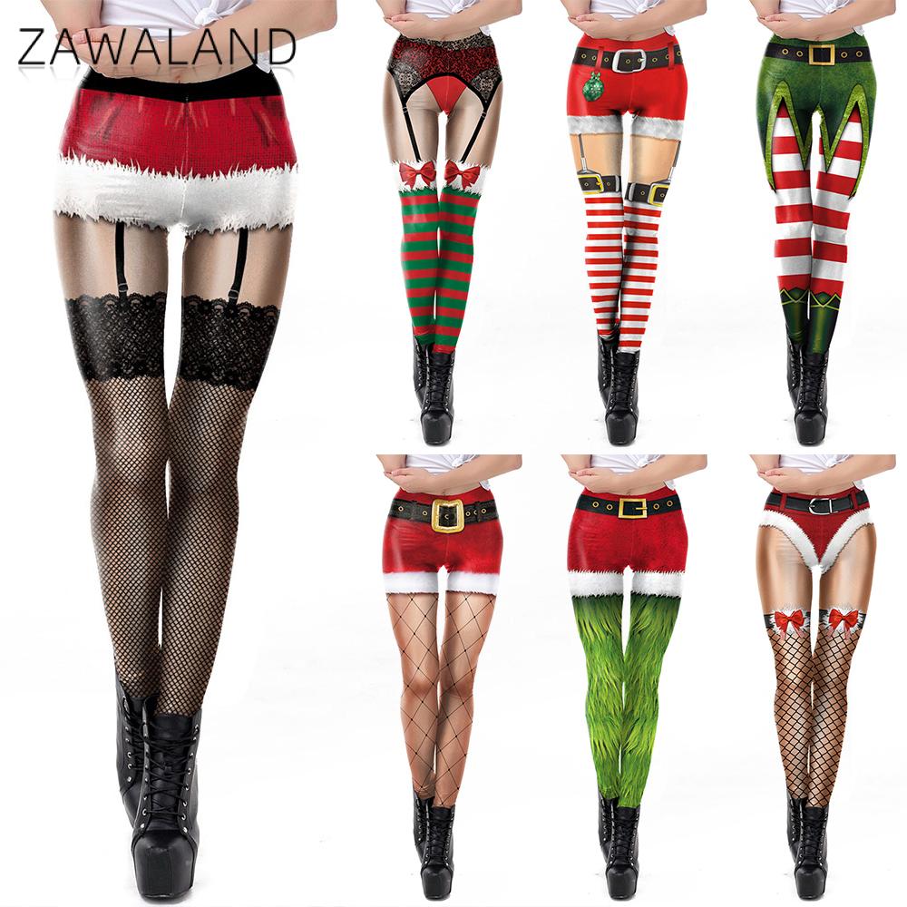 Women'S Red Accessories - Legginsy świąteczne Zawaland dla kobiet, zabawne