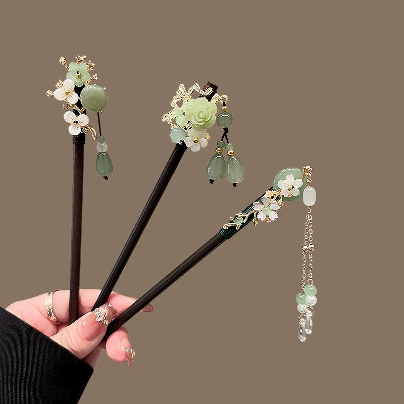 Hair Fork Stick - Antyczna drewniana spinka do włosów damska