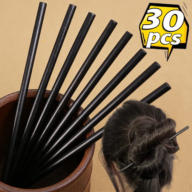 Hair Fork Stick - Chińskie czarne drewniane spinki do włosów