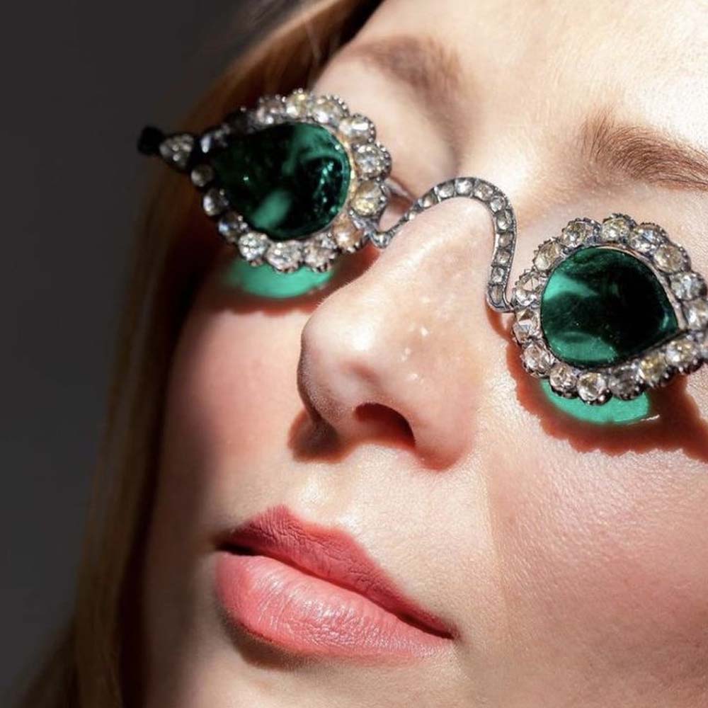 Women Accessories Dropshipping - Stonefans Green Water Drop okulary przeciwsłoneczne
