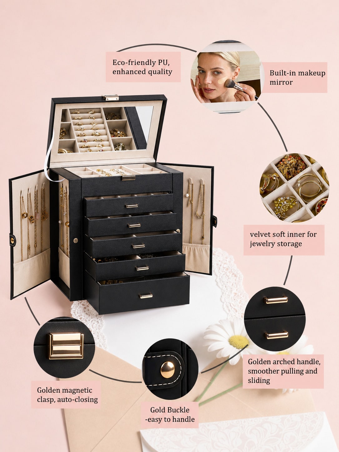 1 szt. Duży 6-warstwowy organi – Women Accessories Drawer recenzja i cena