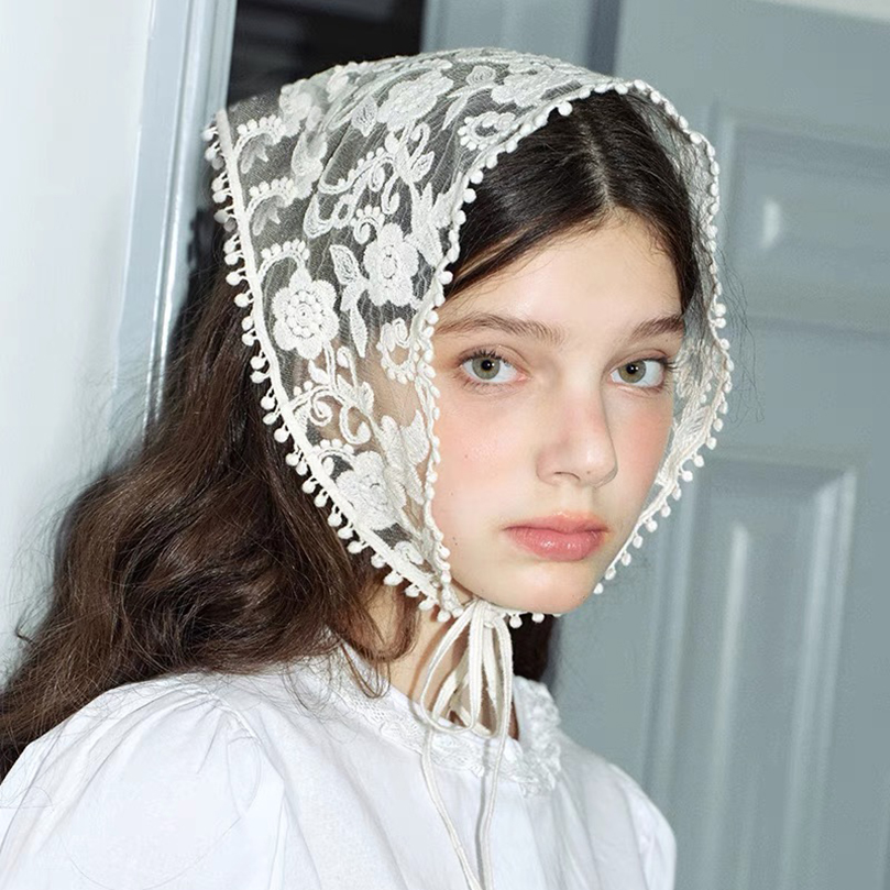 Biała tkana kwiecista koronka  – Women Accessories Photos recenzja i cena